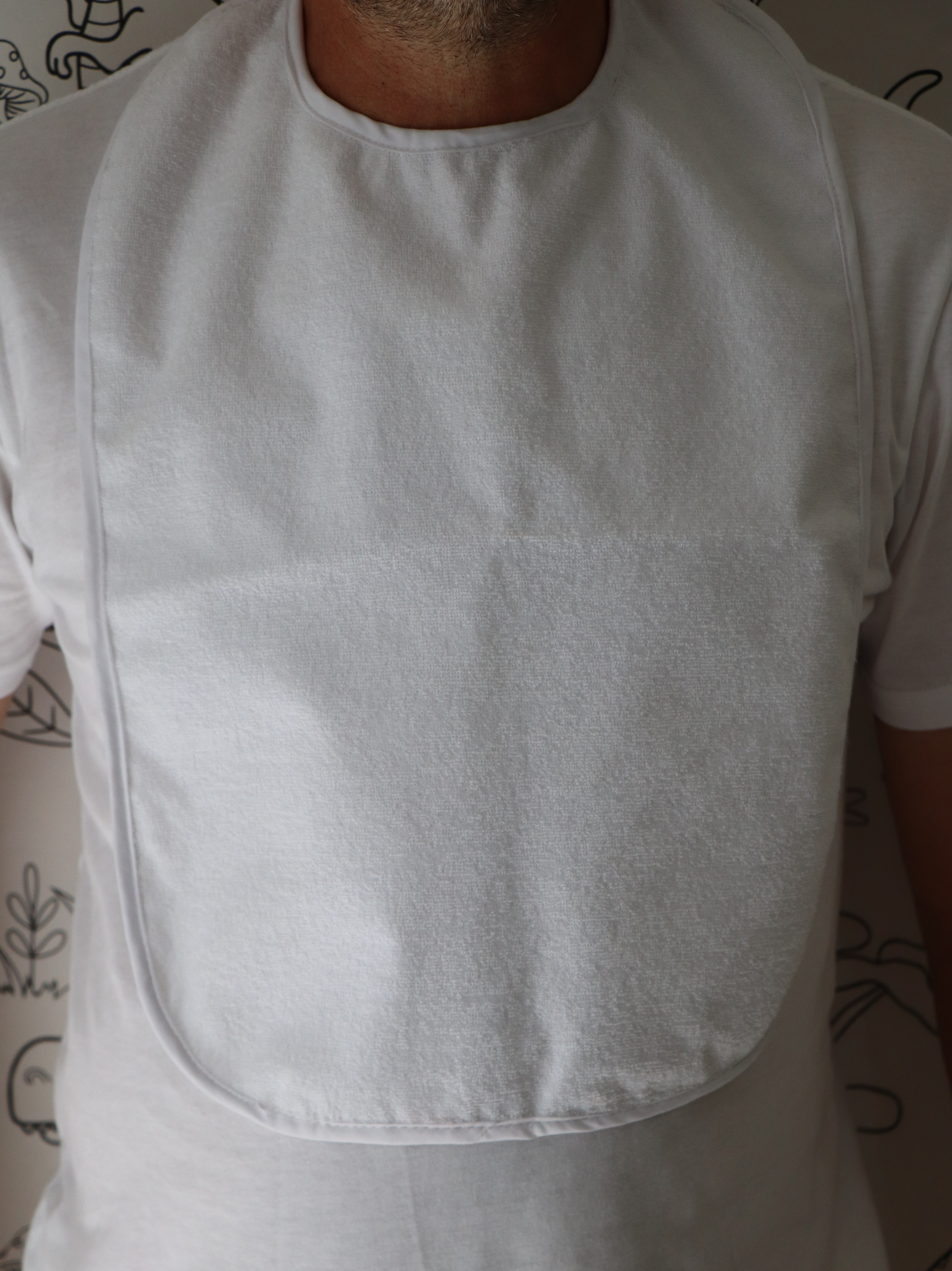 Adult Sized Waterproof Bib - White